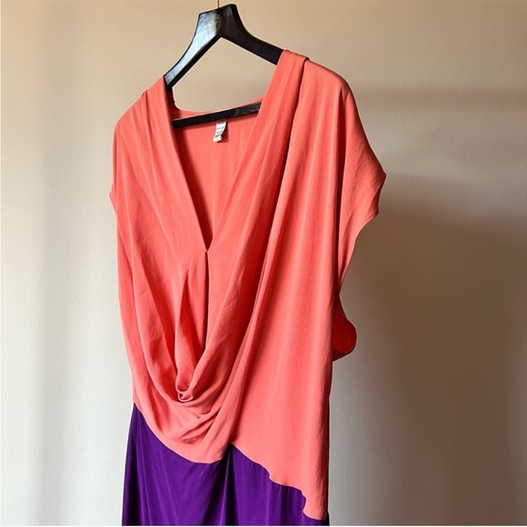 Diane Von Furstenberg Color Block Silk Dress - Picture 2 of 6